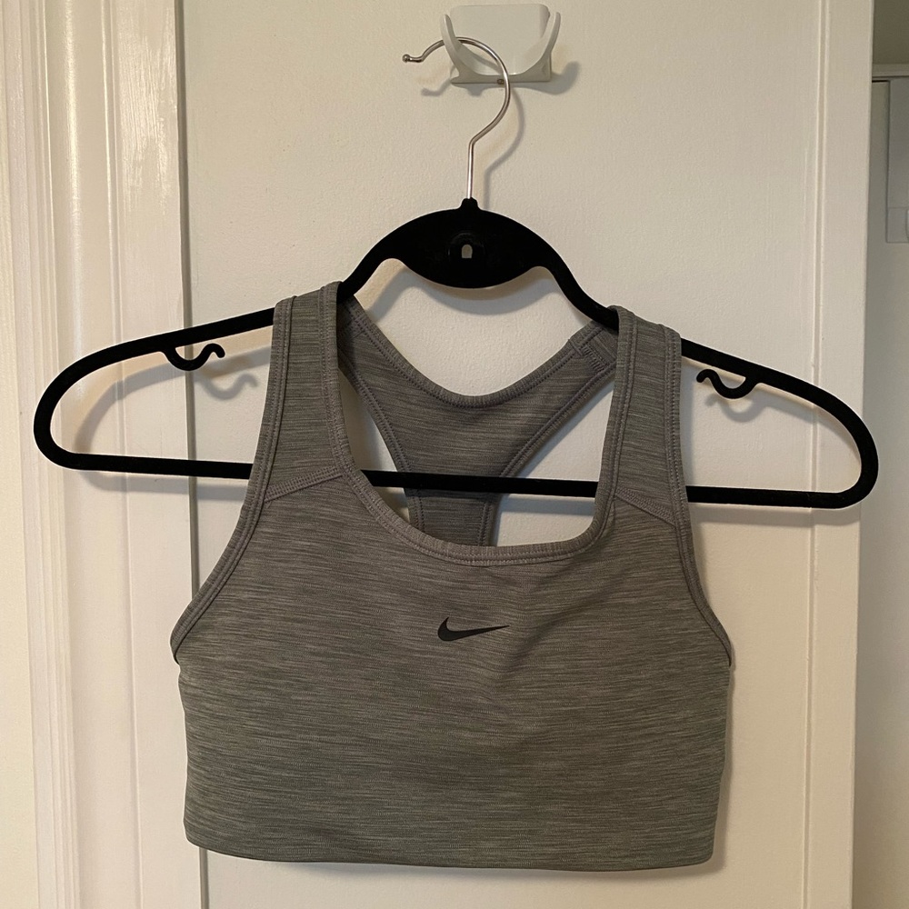 NWOT Nike sports bra racer back grey size small